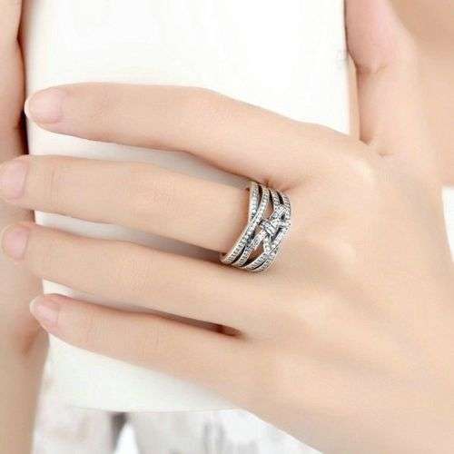 Dainty Silver Bow Themed Ring Set