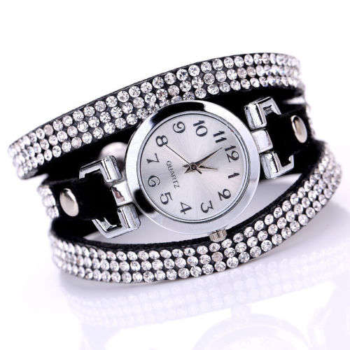 Crystal Leather Bracelet Watch