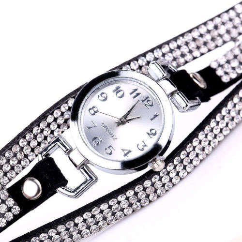 Crystal Leather Bracelet Watch