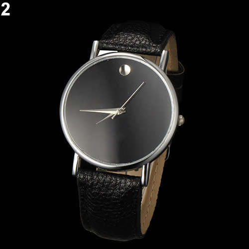 Minimalism Dial Faux Leather Band Quartz Wrist Watch Red or Black