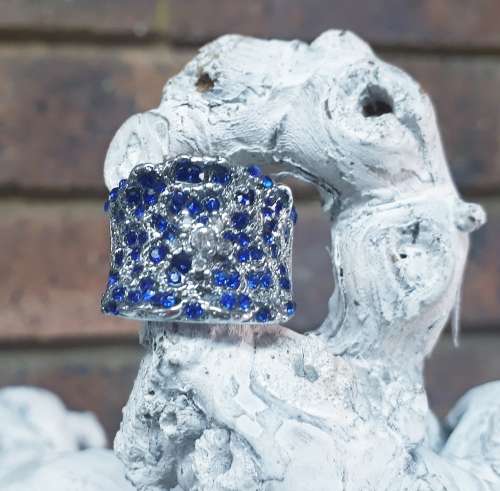 Silver Amethyst Cluster Ring Size 7 & 8