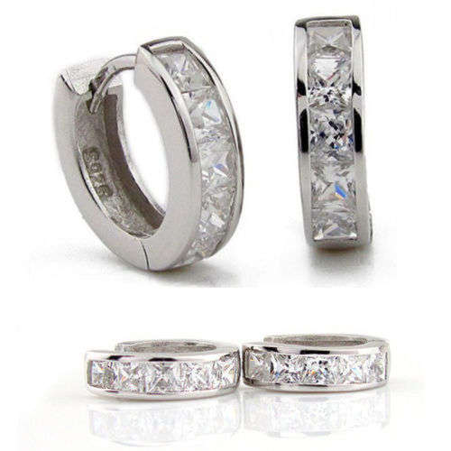 Timeless Stainless Steel Crystal Small Hoop Earrings