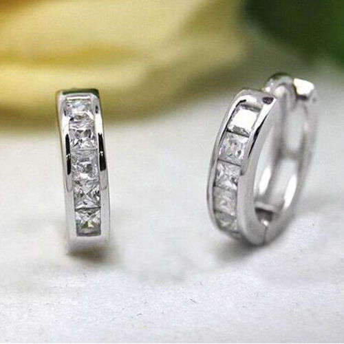 Timeless Stainless Steel Crystal Small Hoop Earrings