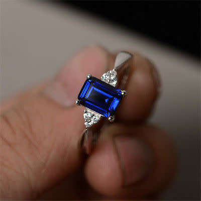 925 Silver Sapphire Ring