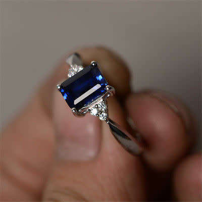 925 Silver Sapphire Ring