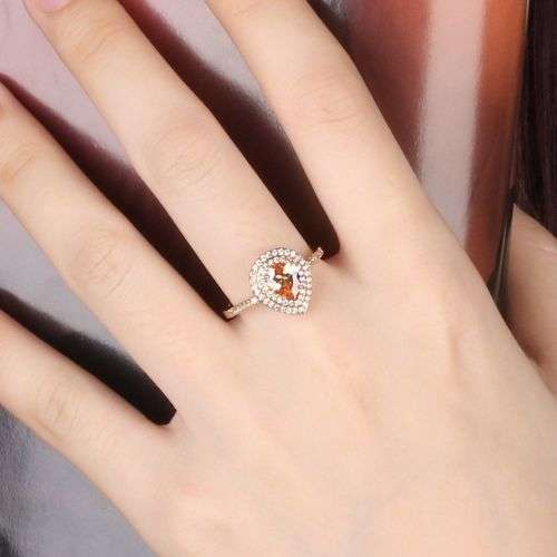 Gold Platinum Filled Top Quality Pear Citrine Ring