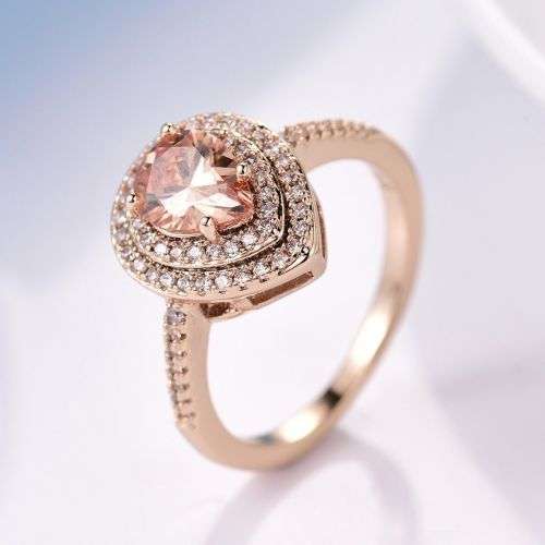 Gold Platinum Filled Top Quality Pear Citrine Ring