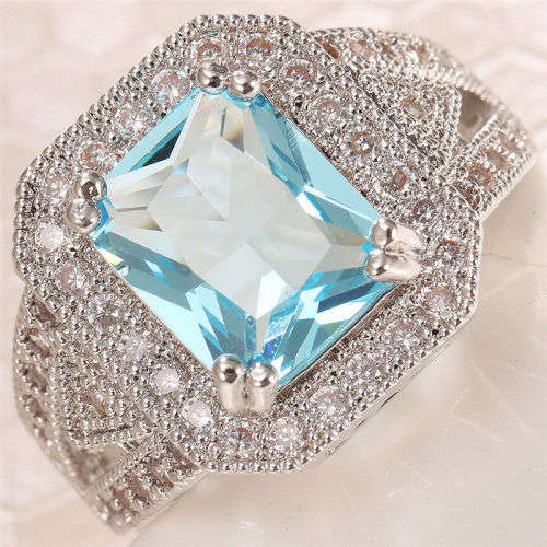 925 Silver Aquamarine Ring
