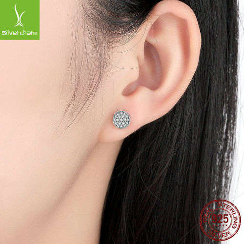 Authentic 925 Silver Dazzling Droplets Clear CZ Stud Earrings
