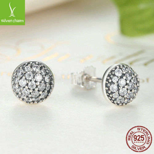 Authentic 925 Silver Dazzling Droplets Clear CZ Stud Earrings