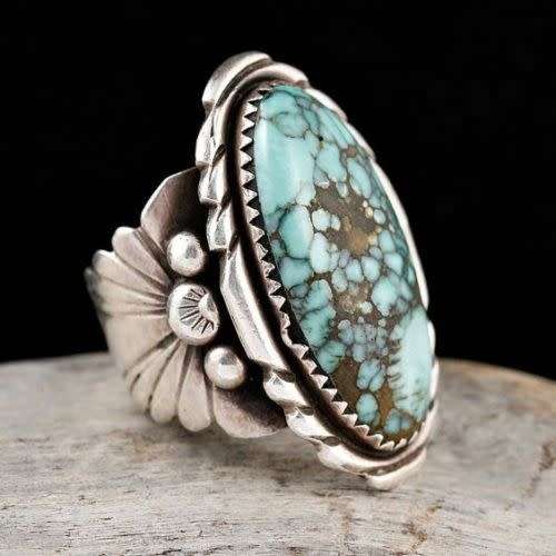 Contemporary Large Turquoise Moonstone Ring