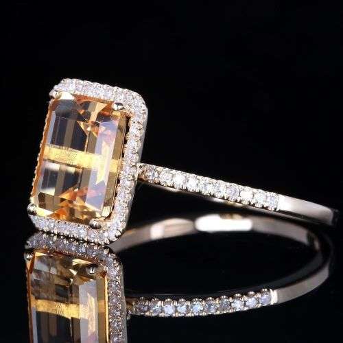 Delicate Silver Citrine Ring