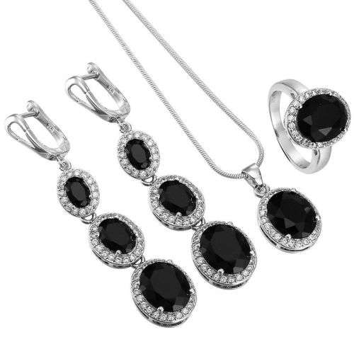Black Onyx & Sapphire Jewelry Set Size 6