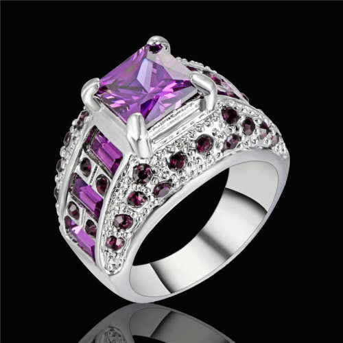 Elegant Rhodium Topaz Rings