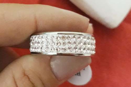 Elegant Silver White Topaz Cluster Ring