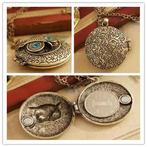 Elegant Owl Locket Necklace