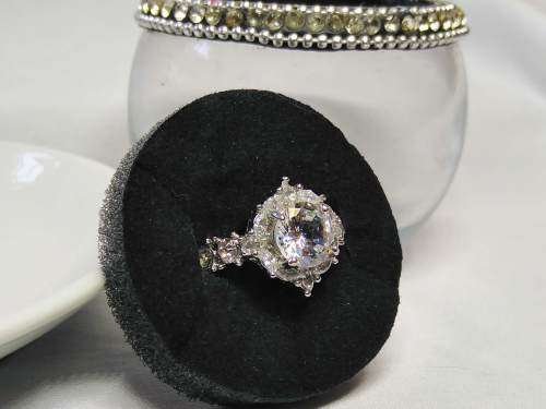 Clustered Silver Topaz Ring