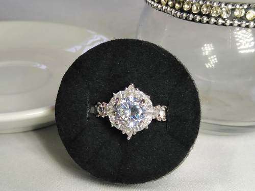 Clustered Silver Topaz Ring