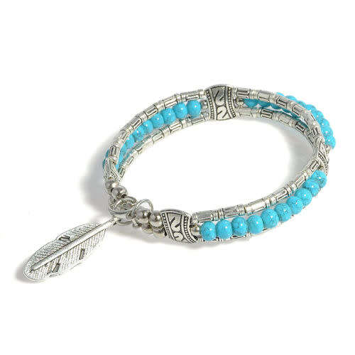 Boho Gypsy Leaf Bead Bracelet