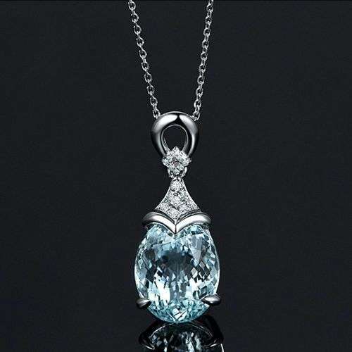 Aquamarine Jewelry Pendant Necklace