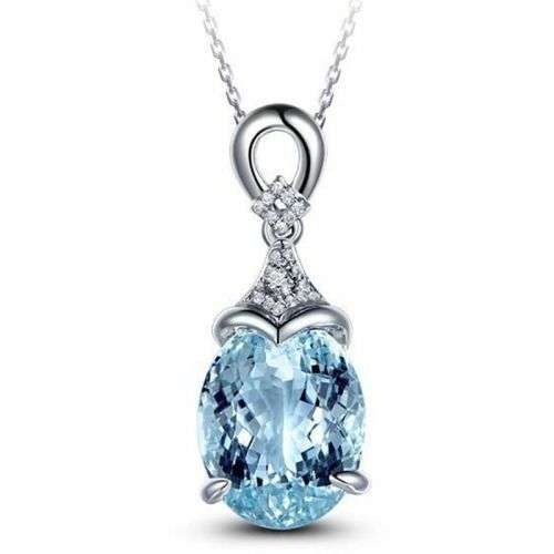 Aquamarine Jewelry Pendant Necklace