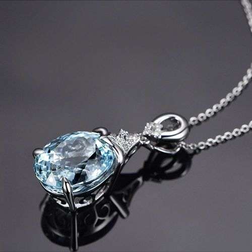 Aquamarine Jewelry Pendant Necklace