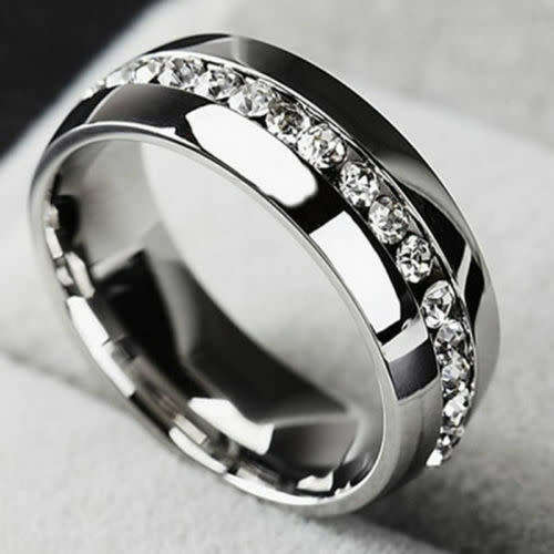 Timeless Stainless Steel MensTopaz Ring