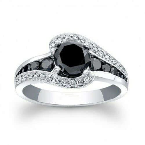 Charming Silver Black Onyx Sapphire Ring