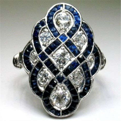 Graceful Silver Sapphire Ring