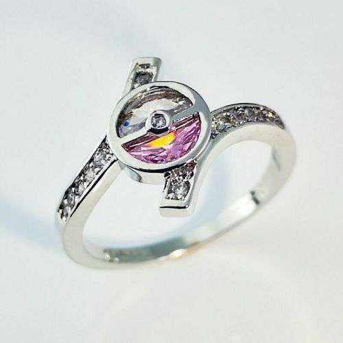 Charming Silver Amethyst CZ Ring