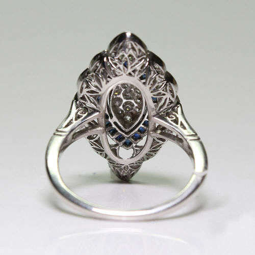 Antique Edwardian Silver CZ Ring