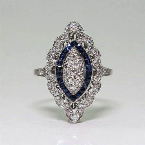 Antique Edwardian Silver CZ Ring