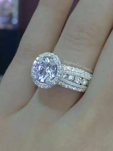 Elegant Silver Sapphire CZ White Stone Ring