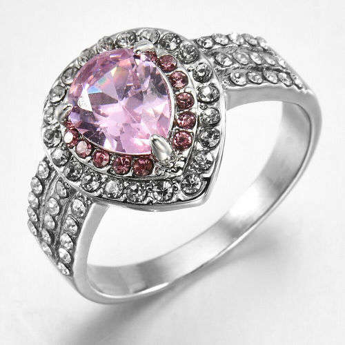 Silver Pink Sapphire Ring