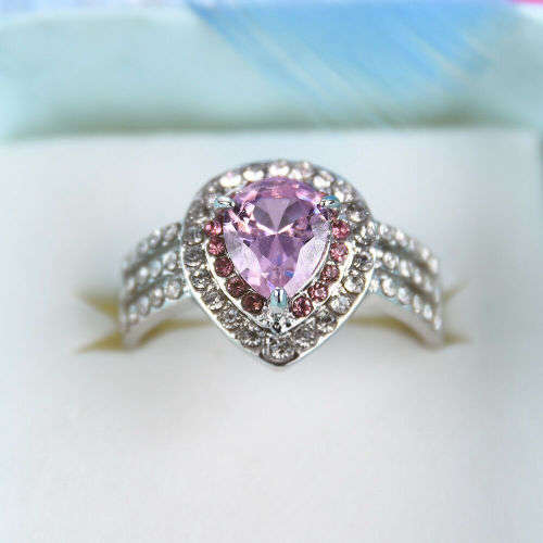 Silver Pink Sapphire Ring