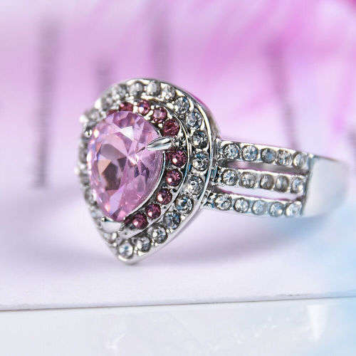 Silver Pink Sapphire Ring