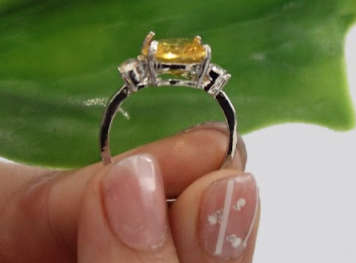 Silver, Citrine CZ Ring (LAST ONE)