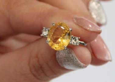 Silver, Citrine CZ Ring (LAST ONE)