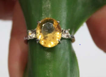 Silver, Citrine CZ Ring (LAST ONE)