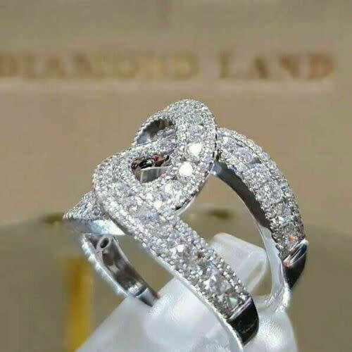 Silver White Sapphire CZ Ring-