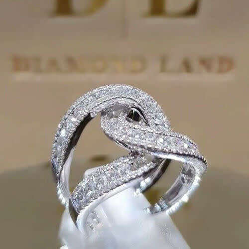 Silver White Sapphire CZ Ring-