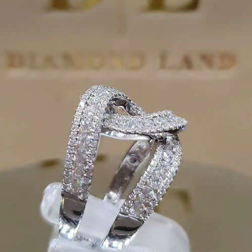 Silver White Sapphire CZ Ring-