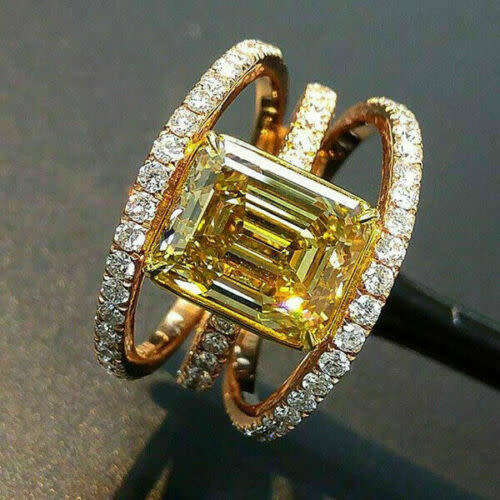 Silver, Citrine CZ Ring