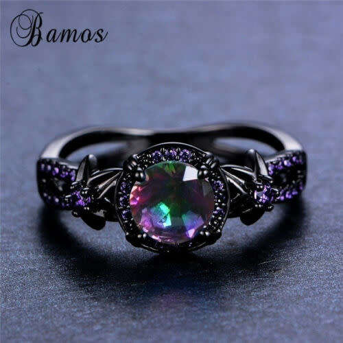 Round Cut Mystic Topaz CZ Ring