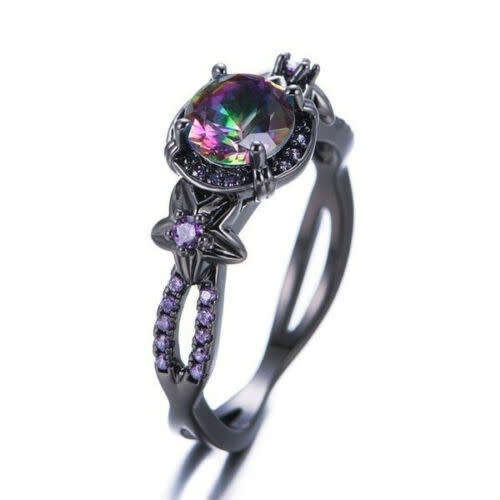 Round Cut Mystic Topaz CZ Ring