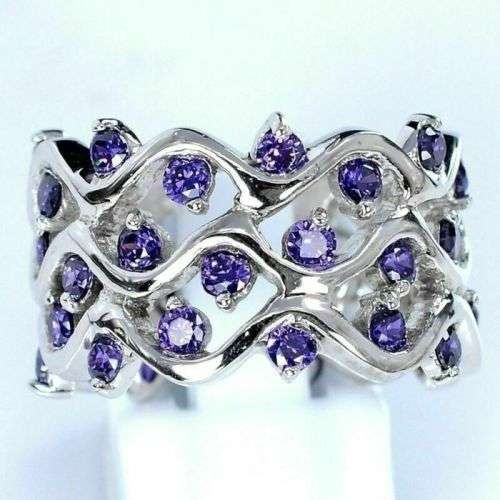 Silver Amethyst CZ Ring (last one)