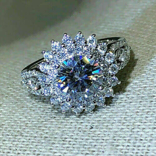 Slver White Sapphire CZ Ring