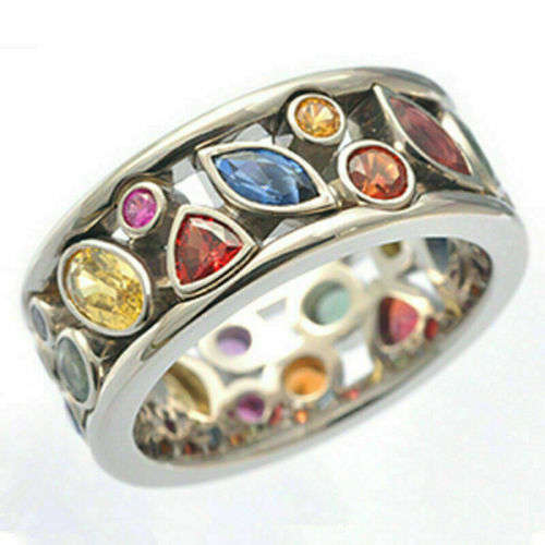 Silver Citrine Multi-Color Ring