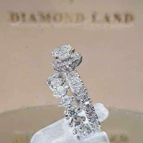 Georgeous Silver Bold Daimond CZ Ring Set Sizes 8-9