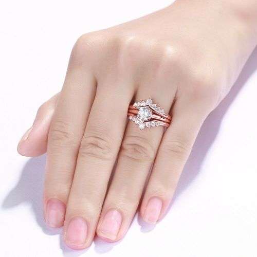 Gorgeous White Diamond CZ Gold Princess Ring Women Jewelry Size 8